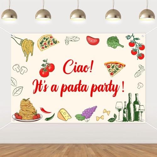 Toile de fond thème Italie 1,5x0,9m en tissu durable pour fête d'enfants