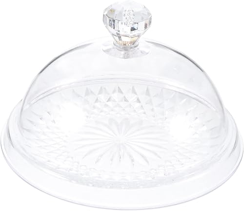 UPKOCH Soporte transparente para tartas de polipropileno con tapa, tapa de cúpula, 12 "x 12"