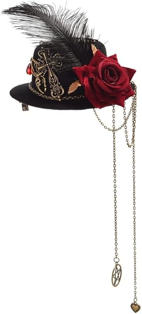 BLESSUME Victorian Steampunk Women Mini Top Hat Hair Clip Party Hat Dancing Cocktail Head Clip