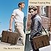 RAINSMORE Messenger Bag Briefcase for Men Waterproof PU Leather Laptop Bag 15.6 Inch Vintage Satchel Bag for Work Business Office College Dark Brown