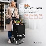 Allyson® Einkaufstrolley Klappbar, Einkaufswagen mit 56L Kapazität & Wasserdichter Tasche...