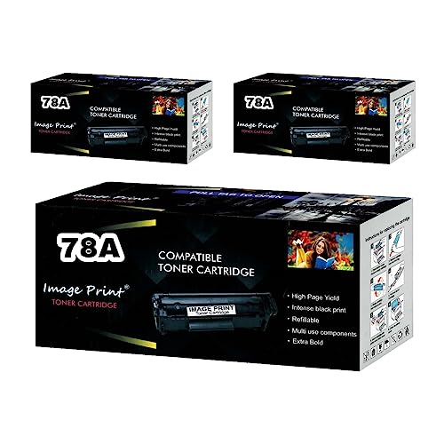 Image of 78A / CE278A Black Toner Cartridge, Compatibility for HP LaserJet P1560, P1566, P1606, M1536DN, L100, L110, L200, L210, L300, L350, L355, L559. (Pack of 3)
