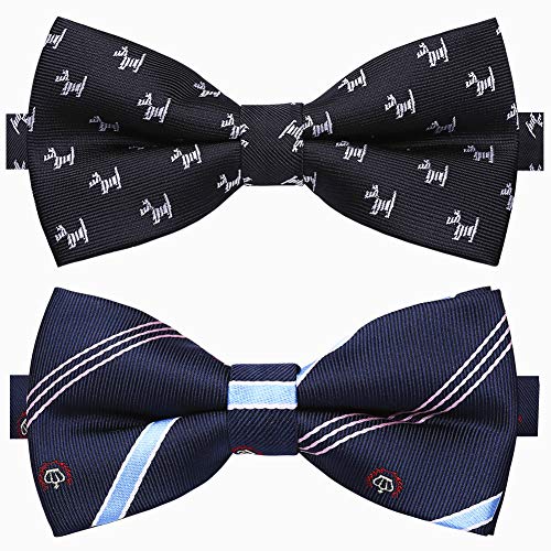 Image of AUSKY 8 PACKS Elegant Adjustable Pre-tied Bow Ties for Men Boys (1&4&5&6&8 Pack for option)