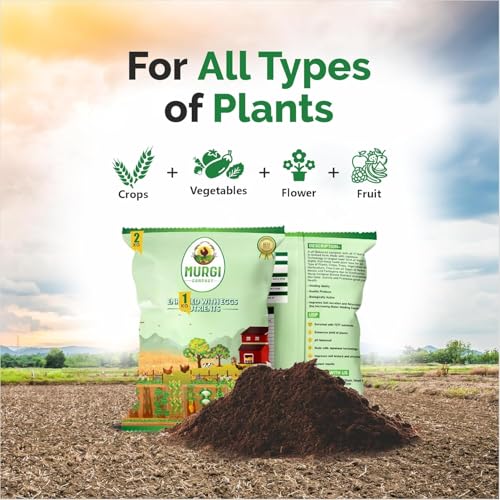 Image of Organic Potting Soil Mix for Plants 2 KG | Odorless Murgi Compost Khad Fertilizer for Home Garden | Nutrient Rich Chicken Manure with 17 Essential Nutrients | Indoor & Outdoor Plants