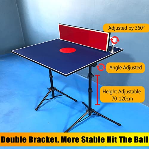 Tischtennis-Selbsttrainingsgerät, Ping-Pong-Rebound-Board mit roten Gummis für Erwachsene und Kinder, höhenverstellbare Ping-Pong-Sparring-Springback-Maschine mit Tisch – Bild 3