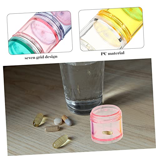 BEBEMOKO Tabletten Wochenbox Aus Hochwertigem Pc-material Stapelbarer Koffer Mit Mehreren Gittern Für Medikamente Organizer Box Tragbarer Behälter Für Reise Und Zuhause Zufälliger Stil