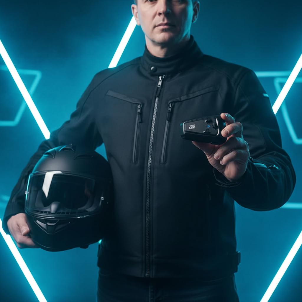 Auricolare Casco Moto Bluetooth con Assistente AI Audio HD IPX6 Doppio Accoppiamento Autonomia 12 Ore