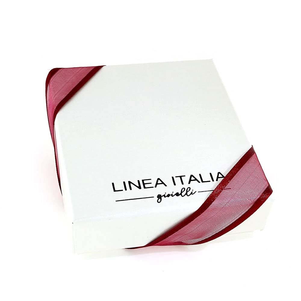 Linea Italia Gioielli - Orecchini Pendenti a Lampadario con Cerchi diamantati in Argento 925 - Made In Italy
