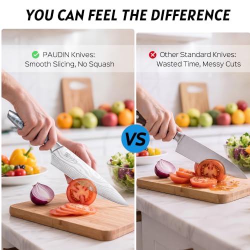 PAUDIN Knife Set, 14 Piece Knife Block Set with Unique Water Ripple Handles - Image 5