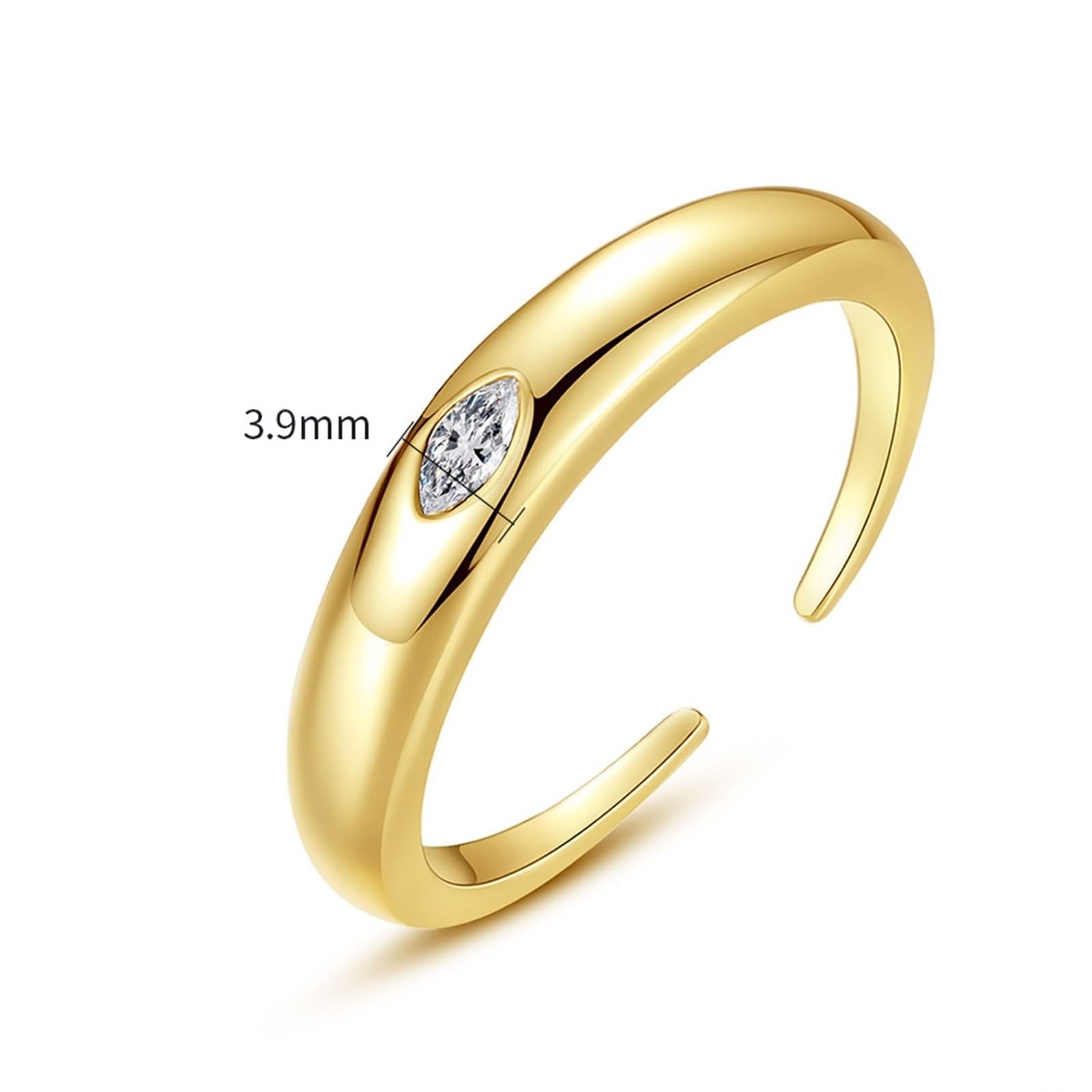 14 Karat Gelbgold Ring Women Labordiamant Weiß, Trauringe Polierte Bänder mit Marquise-Form Labordiamant
