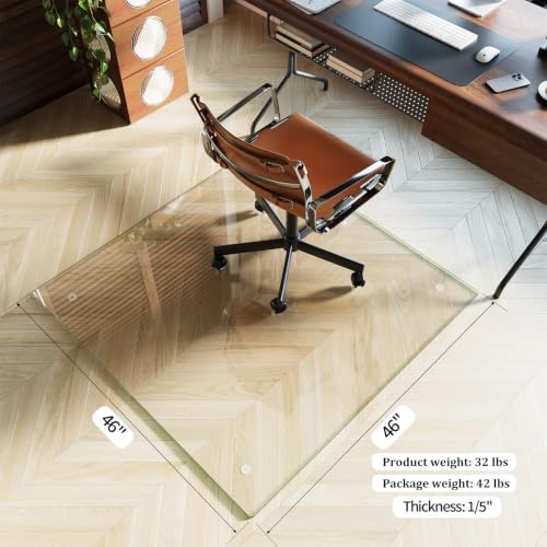 Image of Koonmi 46 inch x 46 inch Office Chair Mat for Hardwood Floors & Carpets