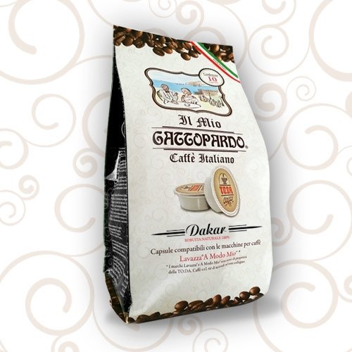 Gattopardo - 200 Cápsulas de café Dakar compatibles con cafeteras A Modo Mio.