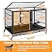 Homey Pet 43 Inch Heavy Duty Dog Crate Cage Kennel for Medium Dogs with Three Door, Divider, Removable Grid & Tray, 4 x Lockable Wheels, 2 x Bowls, Stackable Drop Cages for Breeders, Groomers