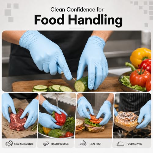 Image of ForPro Disposable Nitrile Gloves, Chemical Resistant, Powder-Free, Latex-Free, Non-Sterile, Food Safe, 4 Mil