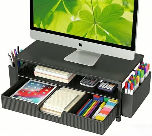Desk Organizer and Accessories, 2-Tier Computer Monitor Stand Ris...