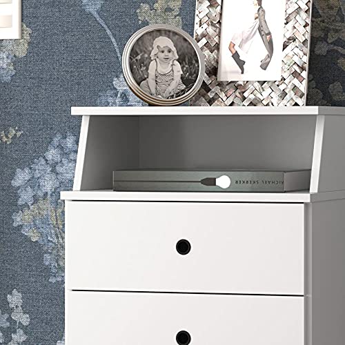 Mesa de Cabeceira 4 Gavetas Requinte - Branco - Mania de Móveis