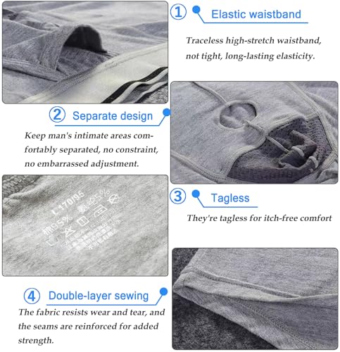 Mens Functional Boxers Briefs Separate Underwear Enhancing Pouch Trunks Short Leg Boxers3