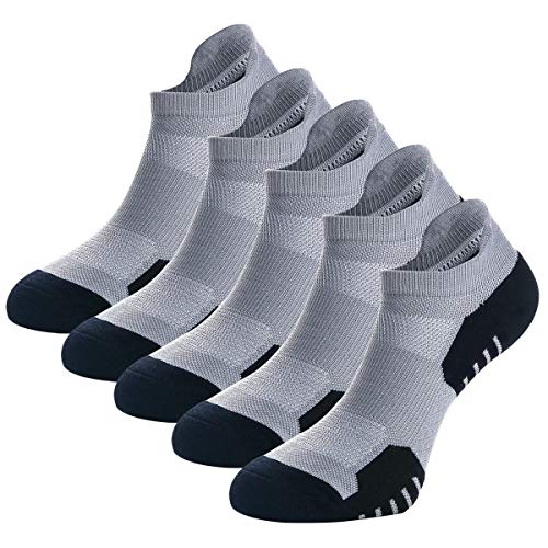 Weekend Peninsula 5 Pares Calcetines Running Deportivos Hombres Mujer, Calcetines Cortos Tobilleros Hombre Mujer Invisibles Bajos Antiampollas (EU 43-46, Gris - 5 Pares)