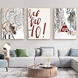 Fiwzzdur 3er Premium Poster Set, Weihnachten Bilder, 