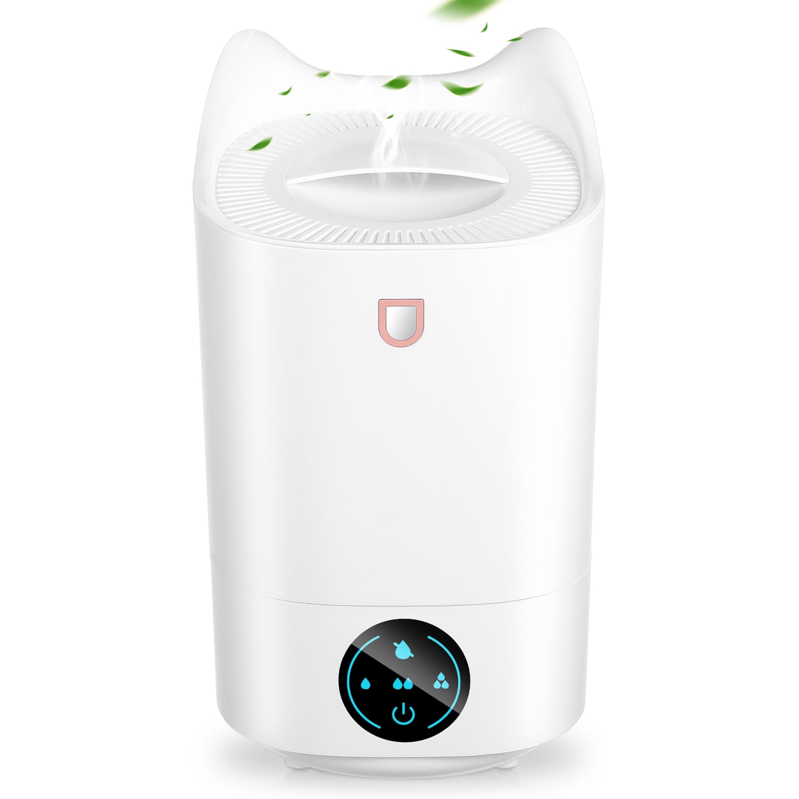 Umidificatore 3.1l Bianco Portatile in Plastica per Ufficio | Touch Screen Intuitivo, per Camera e Scrivania, Design Minimalista Elegante