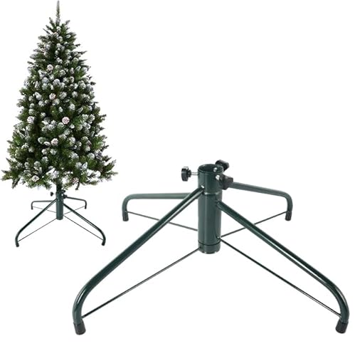 Ouvin 21.65" Christmas Tree Stand for Real and Artificial Trees - Metal Base for Party Decorations (Green)