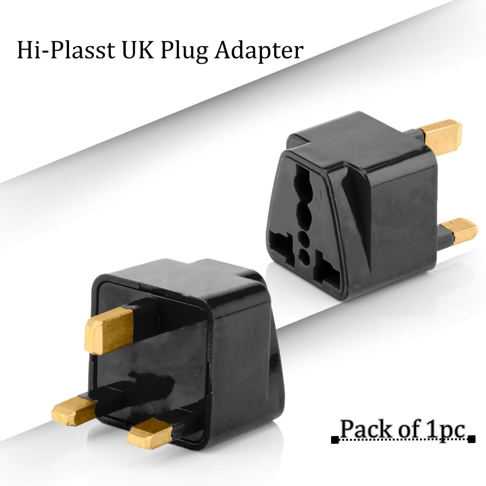 Hi-Plasst Black UK Adapter (Type-G Plug) - 1pc Pack - UK Travel Converter for Dubai, Singapore, Hong Kong, Malaysia - Compact & Durable India to UK Plug Adapter — Amazon image 6