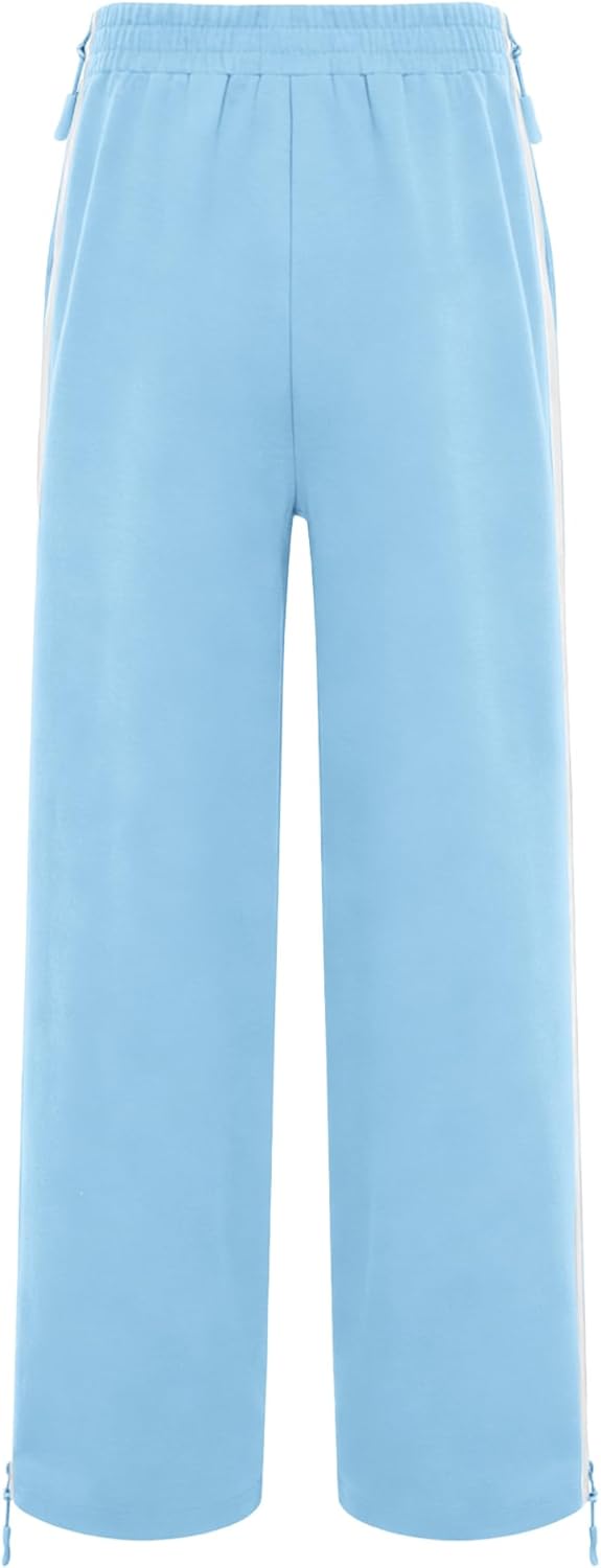 TiaoBug Kids Boys Basketball Tear Away Pants Split Zipper Straight-Leg Sweatpants Post Knee Surgery Long Trousers