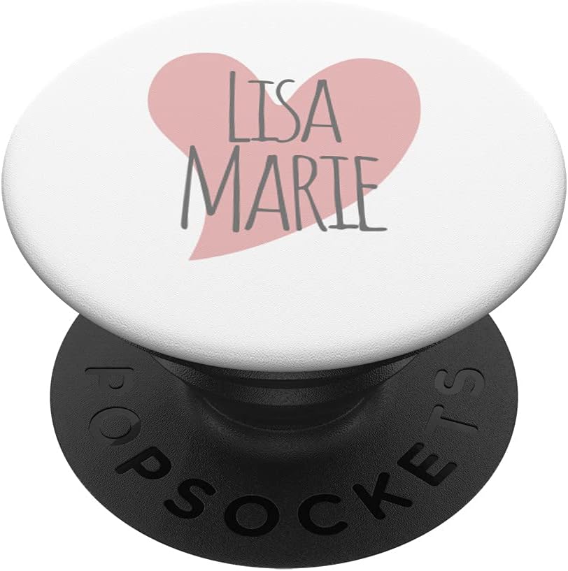 Lisa Marie Simple Pink Heart Design Name First Name PopSockets Swappable PopGrip