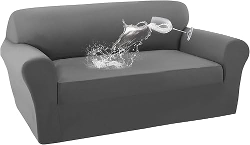 Fundas de sofá 100 impermeables doble funda de sofá para mascotas funda elástica para sofá de 2 cojines lavable a prueba de fugas con tela de forro