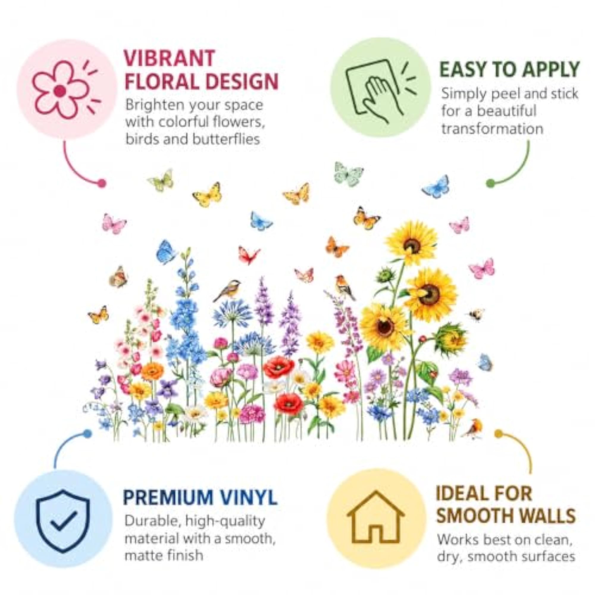 Sunflowers and Wildflowers Wall Sticker
