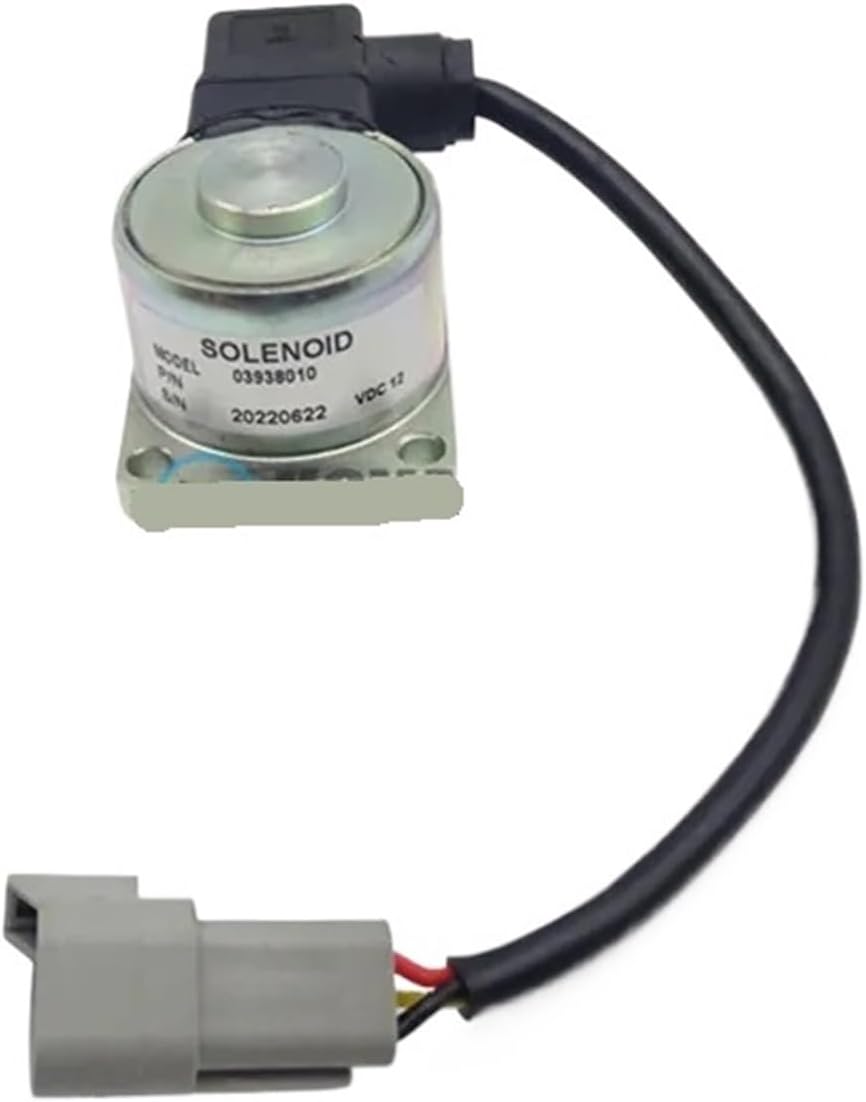 12V Fuel Stop Shutoff Solenoid Valve 03938010 For H12SD H15SX H18SXL H23TPX