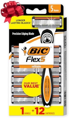 Amazon.com : BIC Flex 5 Refillable Men's 5 Blade Razors, Holiday ...