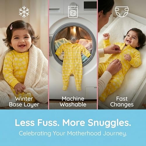 Image of The Mom Store Baby Zipper Romper For Boys And Girls | Cotton | Soft And Comfortable Infant Bodysuit | Trendy Stylish Sleepsuit Nightsuit For Newborn Baby | Printed | Unisex Sleep Wear