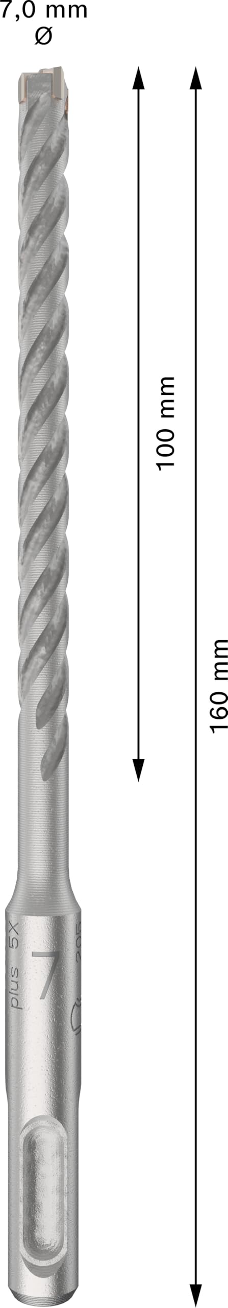 Bosch SDS-Plus-5X Kırıcı Delici Ucu, 7 * 160 mm, 10 Adet