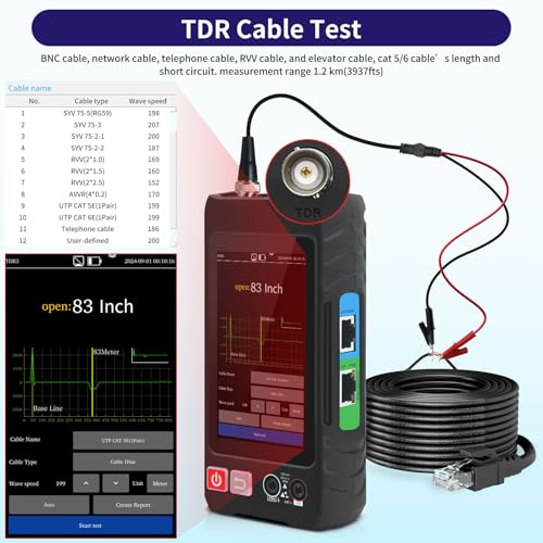 All Features Multifunction Network Caber Tester,UTP Continuity,Cable Tracer,4" IPS Touch Screen Network Tester Support TDR,DMM,OPM,Level Meter,Network Tools,POE++ Detect,RJ45 TDR,Length,FTP,NCV by Rsrteng - Image 5
