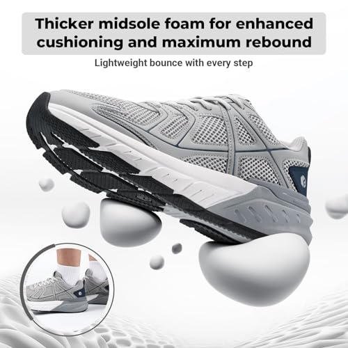 Image of FitVille Mens Walking Shoes Wide Width Thicker Cushioning Sneakers Extra Wide Shoes for Men Bouncy Shoes Non Slip Workout Gym Athletic Sneakers