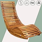 Deuba Schwungliege FSC®-zertifiziertes Akazienholz Ergonomisch Wippfunktion Gartenliege Sonnenliege Relaxliege Saunaliege - 4