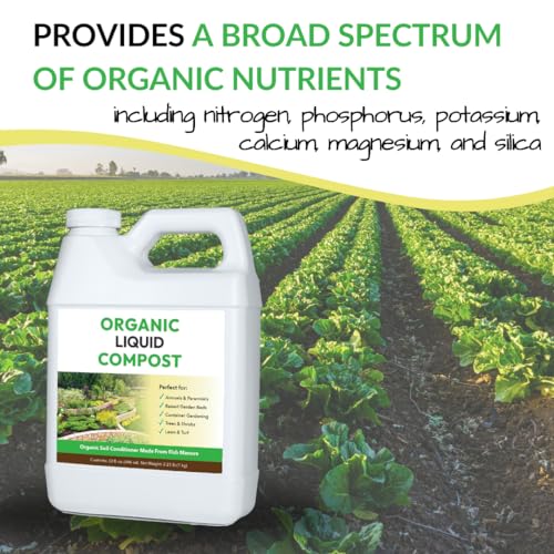 Image of Organic Liquid Compost - Fast-Acting Compost Tea Concentrate | Infused with Broad Spectrum of Soil Enriching Microbes | for Trees, Shrubs, Lawns & Raised Beds (32oz Treats Up to 5,000 Sq Ft)