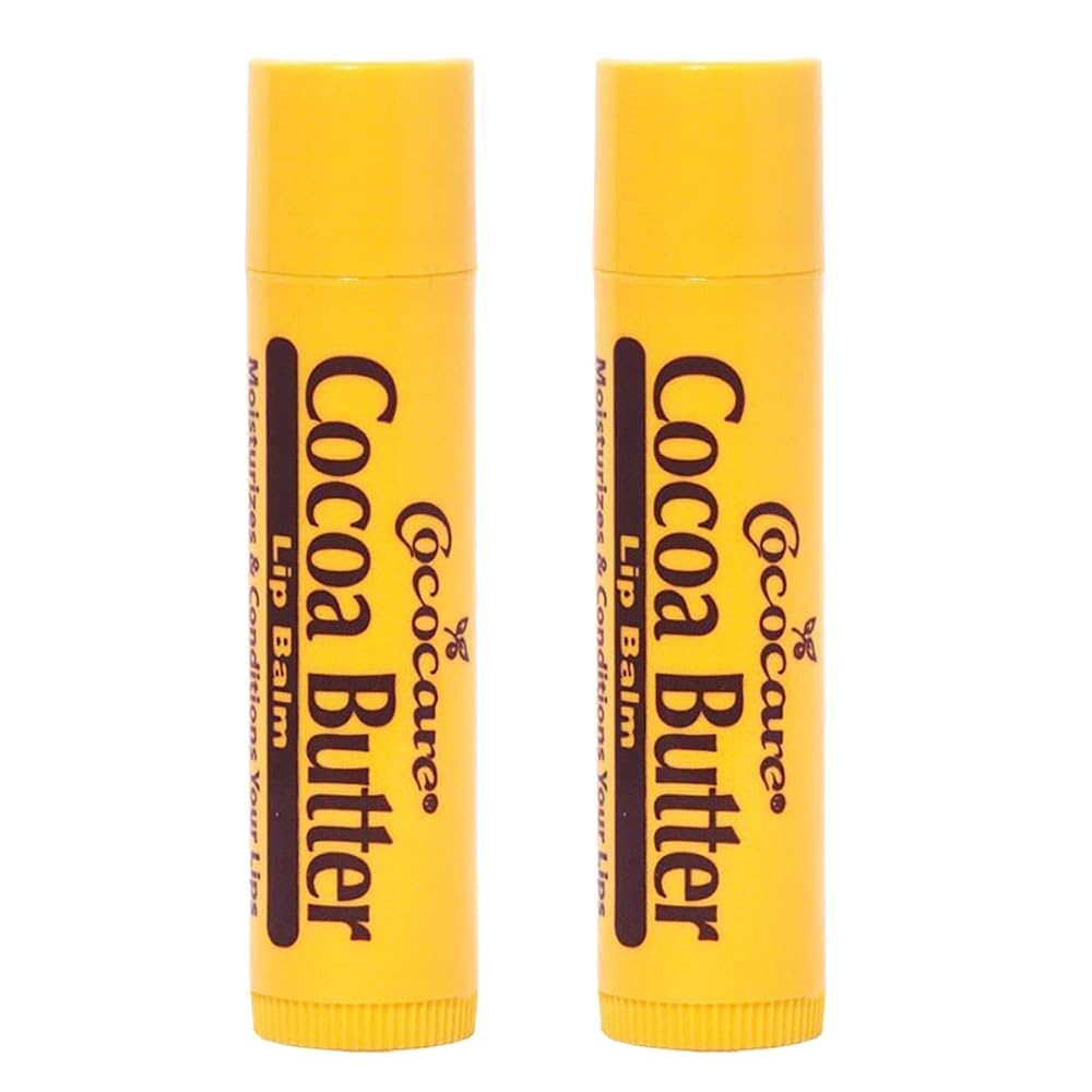 Cococare Cocoa Butter Lip Balm - The Little Yellow Stick Enriched with Natural Cocoa Butter - Conditions & Protects Lips with Hydrating Formula - 0.15oz (Pack of 2)