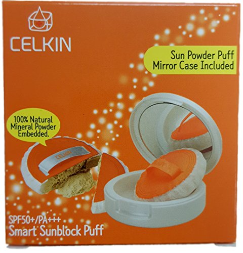 Celkin Smart Sunblock Puff SPF50+, PA+++ Mirror Case Included!