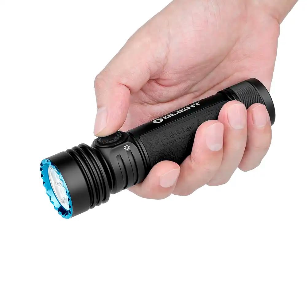 OLIGHT Seeker 4 Pro, Linterna LED 260 m alcance, 4600 lm y 16895 CD (Naranja CW)