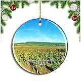 Weekino Puligny-Montrachet Francia Olivier Leflaive Decoración de Navidad Árbol de Navidad Adorno Colgante Ciudad Viaje Colección de Recuerdos Porcelana 2.85 Pulgadas