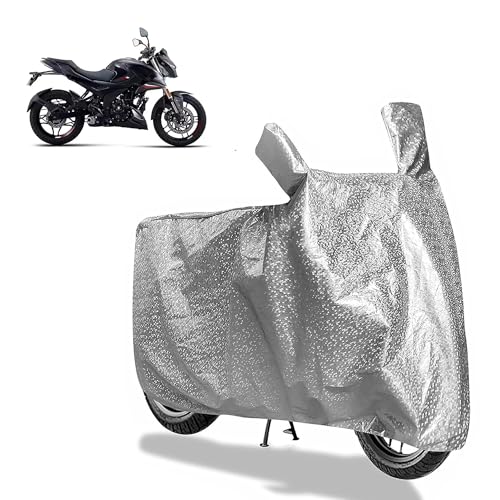 Image of Sulfar Bike Cover for Bajaj Pulsar (N160) | Waterproof, Dustproof & UV Protected | All Weather Two Wheeler Cover (Silver) New 2026 Variants