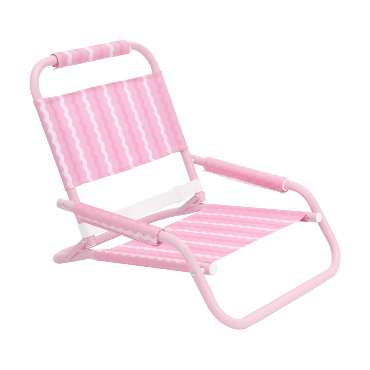 Flamingueo Chaise de Plage Légère - Dossier Pliable - Poignée de Transport - Tissu Polyester et Aluminium - Rose