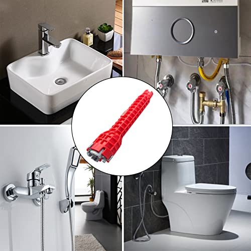 Image of 8 in 1 Multi-functional Sink Wrench - Plumbing Tool for Kitchen, Bathroom, Pipe, Drain & Tub Installation /Repairs in Tight Spaces with Heavy-Duty Nut Remover