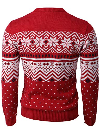 H2H Suéter masculino casual de malha slim fit pulôver térmico de vários padrões de Natal, Cmoswl052-