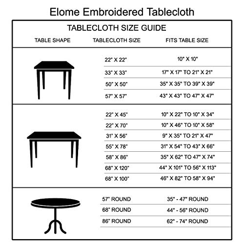 Lelehome TABLECLOTH-STYLE5 57 Inch Square Flower Embroidered Tablecloth Vintage Tassel Floral Beige Table Cloth thumb #4