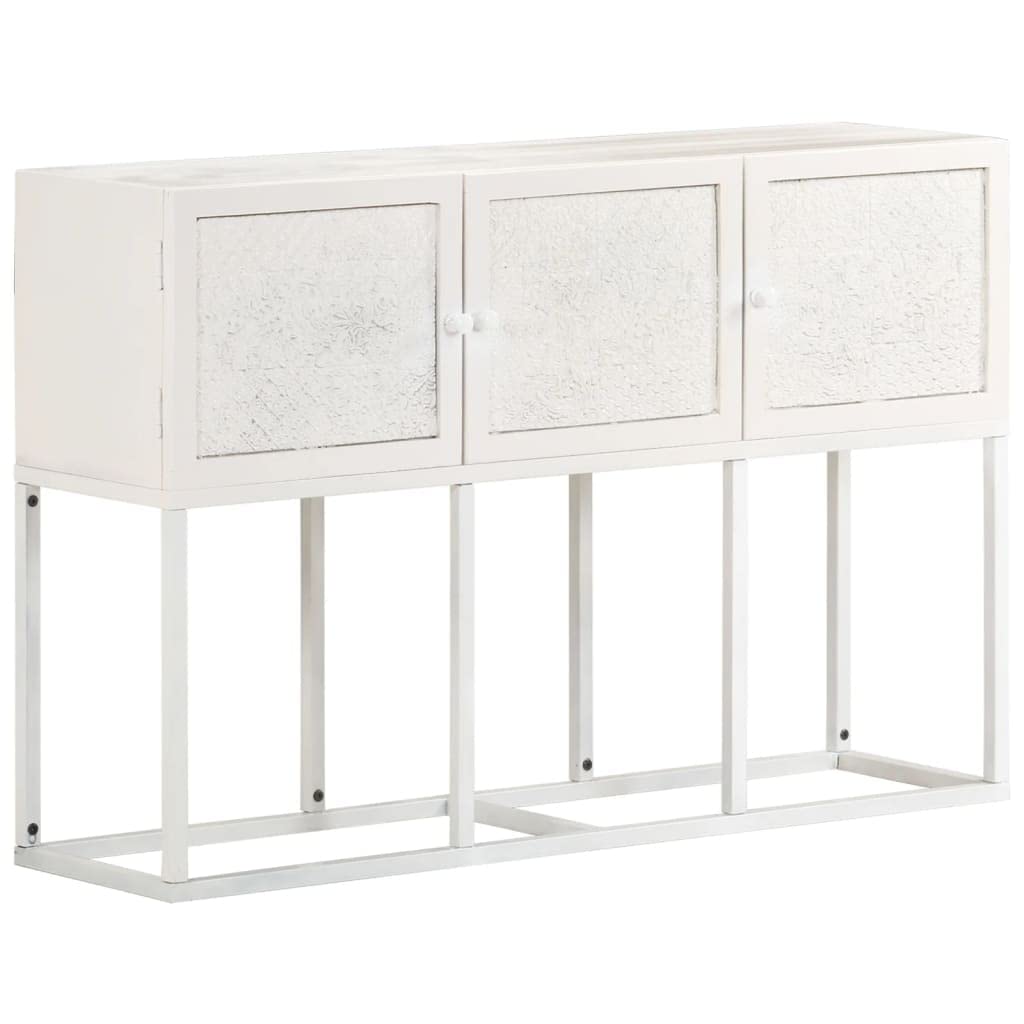 vidaXL Buffet Armoire Latérale Meuble de Rangement Armoire de Rangement avec 3 Portes Maison Intérieur 115x30x76 cm Bois de Manguier Massif