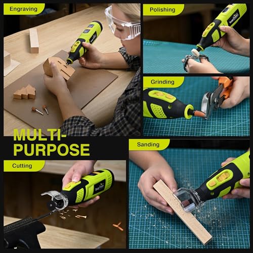 Image of SnapFresh 12V Cordless Rotary Tool Kit, 28-Speed 32000 RPM Mini Rotary Tool w /Digital Display, 111 Accessories,2.5Ah Battery USB-C Charging, Lightweight Battery Powered Tool for DIY, Craft & Pet Nail