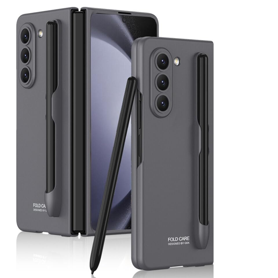 Funda Samsung Z Fold 5 S Pen carcasa rígida gris protectora teléfono 5G